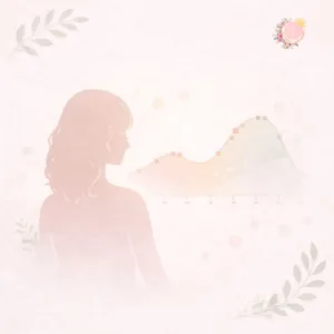 Silhouette féminine observant un cyclogramme stylisé, illustrant une décision personnelle éclairée grâce à la symptothermie.
