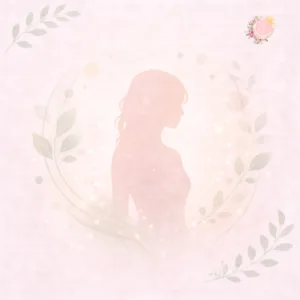 Illustration douce représentant une silhouette féminine entourée d’éléments naturels abstraits, symbolisant la naturopathie féminine comme approche respectueuse du rythme biologique, de la vitalité naturelle et de l’harmonisation globale du corps.