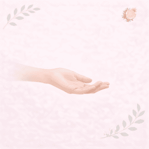 Illustration douce représentant une main tendue de manière non directive, évoquant la possibilité d’un soutien respectueux, l’accompagnement librement consenti et la relation d’aide en symptothermie.