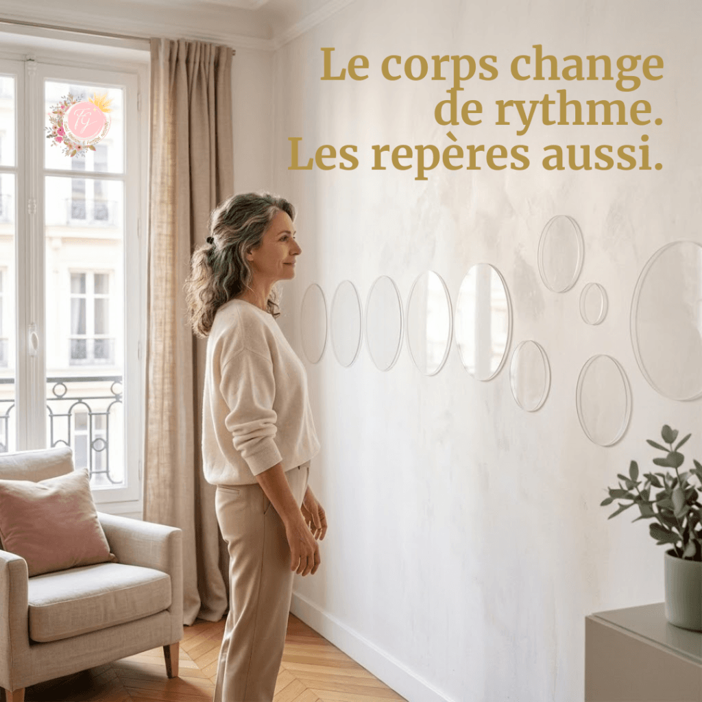 Femme observant les changements de son cycle en période de périménopause