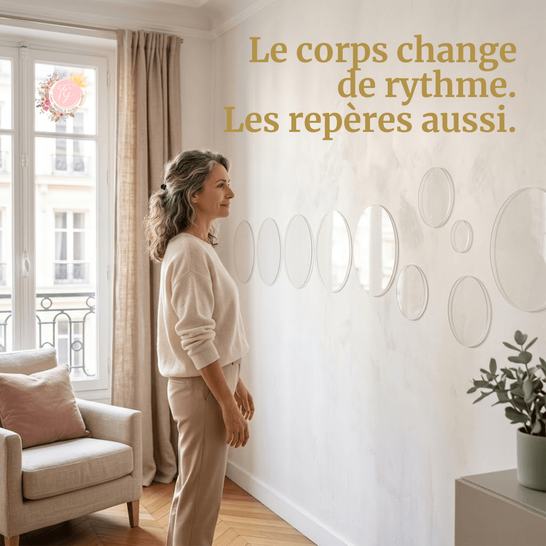 Femme observant les changements de son cycle en période de périménopause