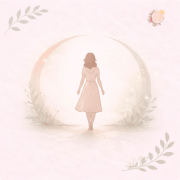 Illustration douce représentant une silhouette entourée d’un espace ouvert et protecteur, symbolisant l’autonomie relationnelle, la capacité de choix éclairé et l’accompagnement respectueux dans l’observation du cycle en symptothermie.