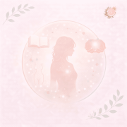 Illustration douce représentant une silhouette féminine intégrée dans un cercle englobant la connaissance, le corps et la transmission, évoquant une vision unifiée, incarnée et continue de la féminité à travers la gynécopédie.